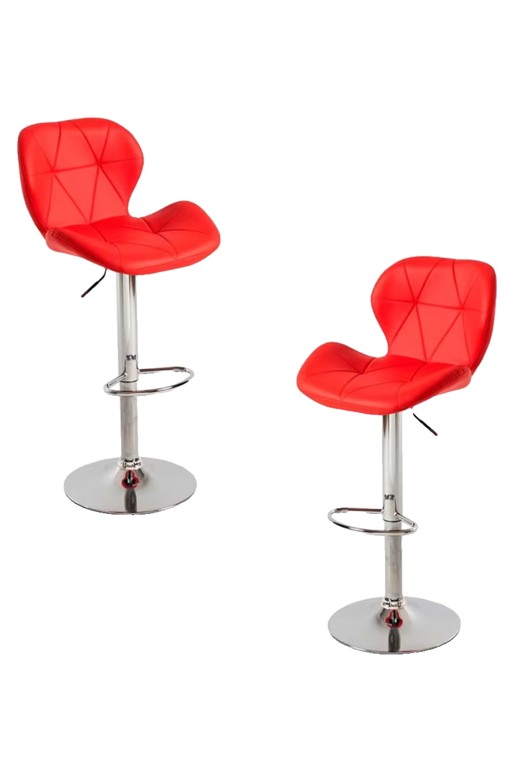 Pack 2 taburetes color rojo en polipiel