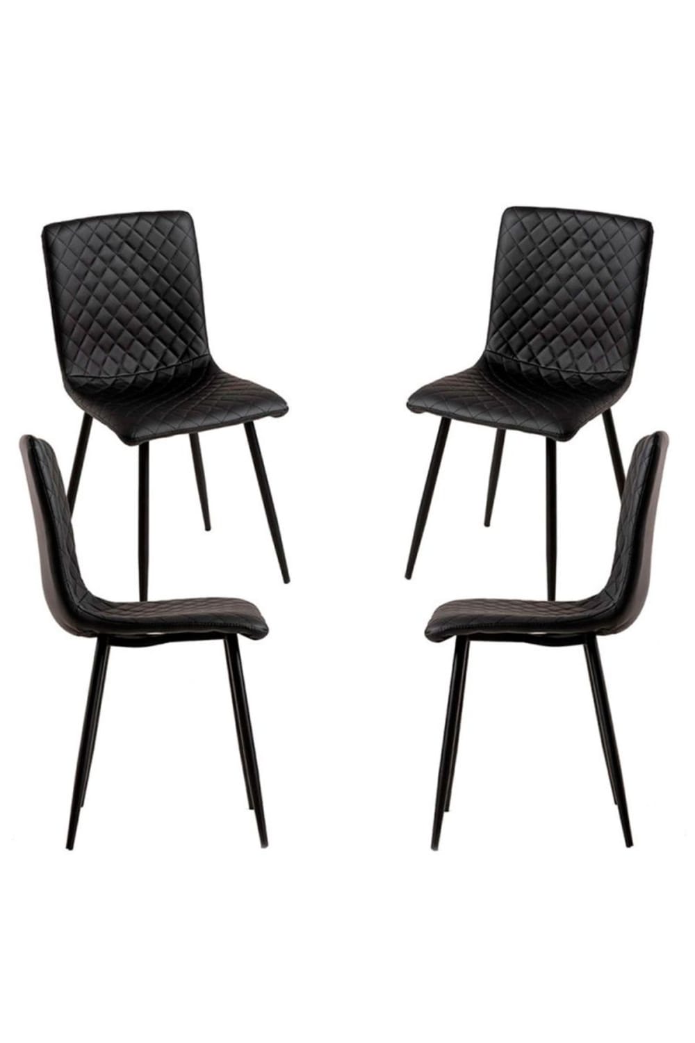 Pack 4 sillas color negro en polipiel - Maisons du Monde
