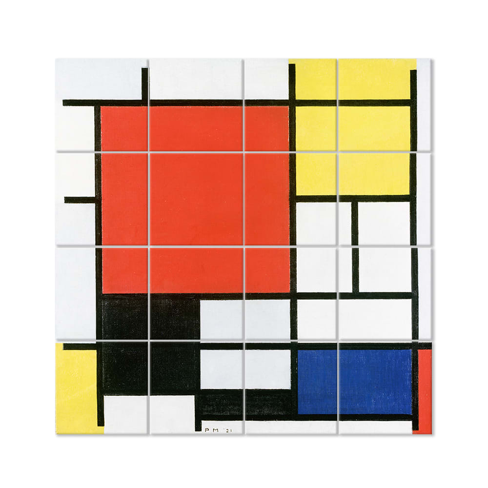 Panel Decorativo Composición Con Plano Rojo - Piet Mondrian 200x200cm