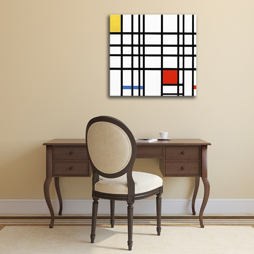 Tableau composition en jaune bleu et rouge - Piet Mondrian 60x60cm - Maisons du Monde