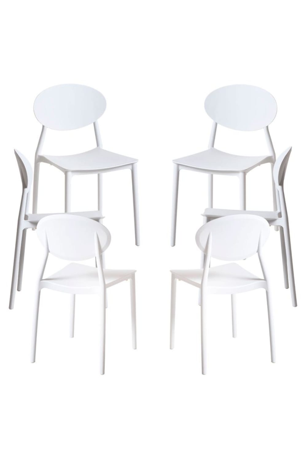 Pack 6 sillas color blanco en polipropileno