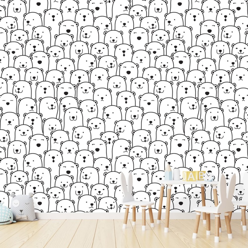 Papier peint panoramique - 5 lés : 240x270cm - Blanc - 99DECO (99Déco) - Image 2