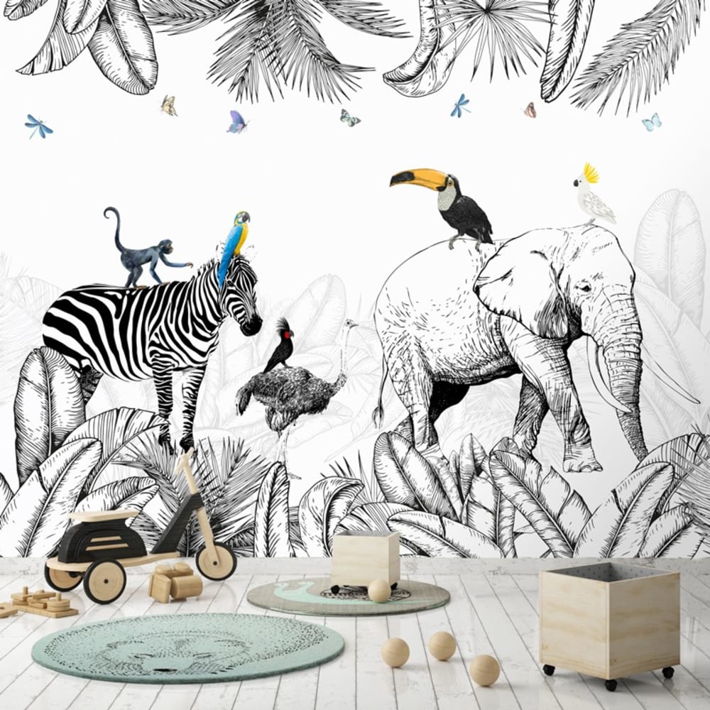 99Déco - Papier peint panoramique - 7 lés : 336 x 270 cm - Noir - 99DECO