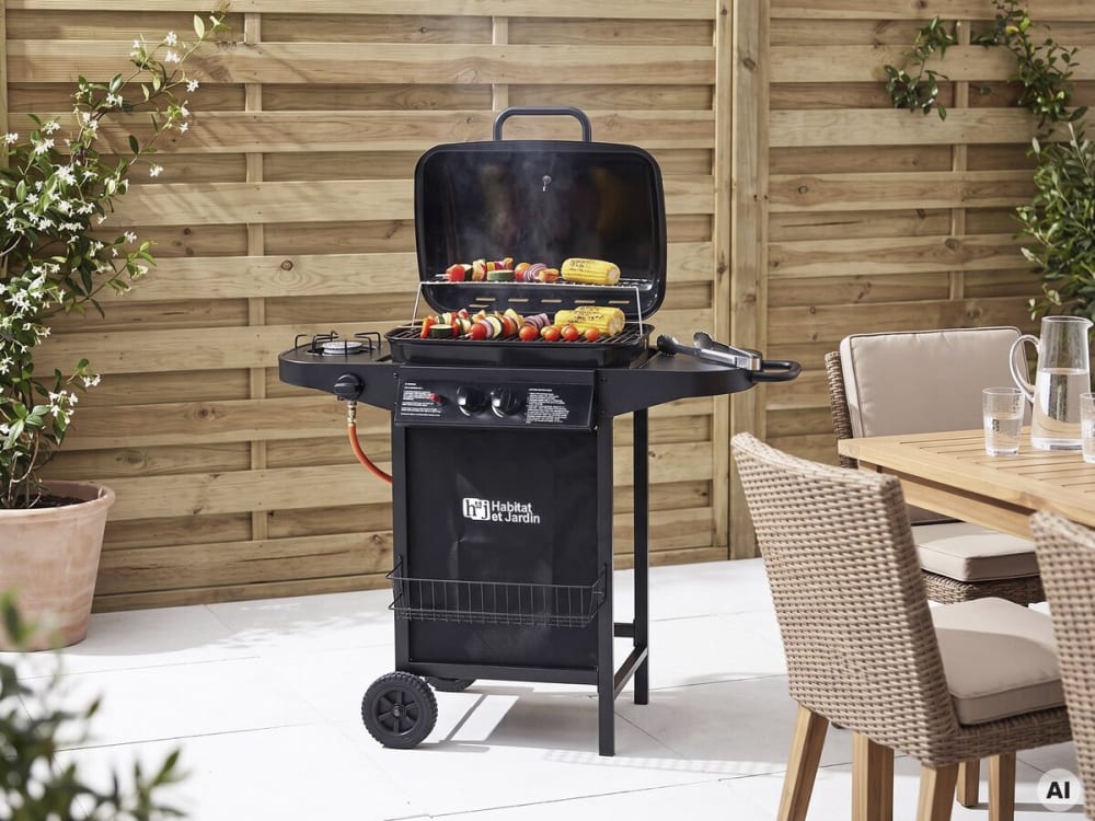 Barbacoa de gas negro 103 x 46 x 93 cm - Maisons du Monde