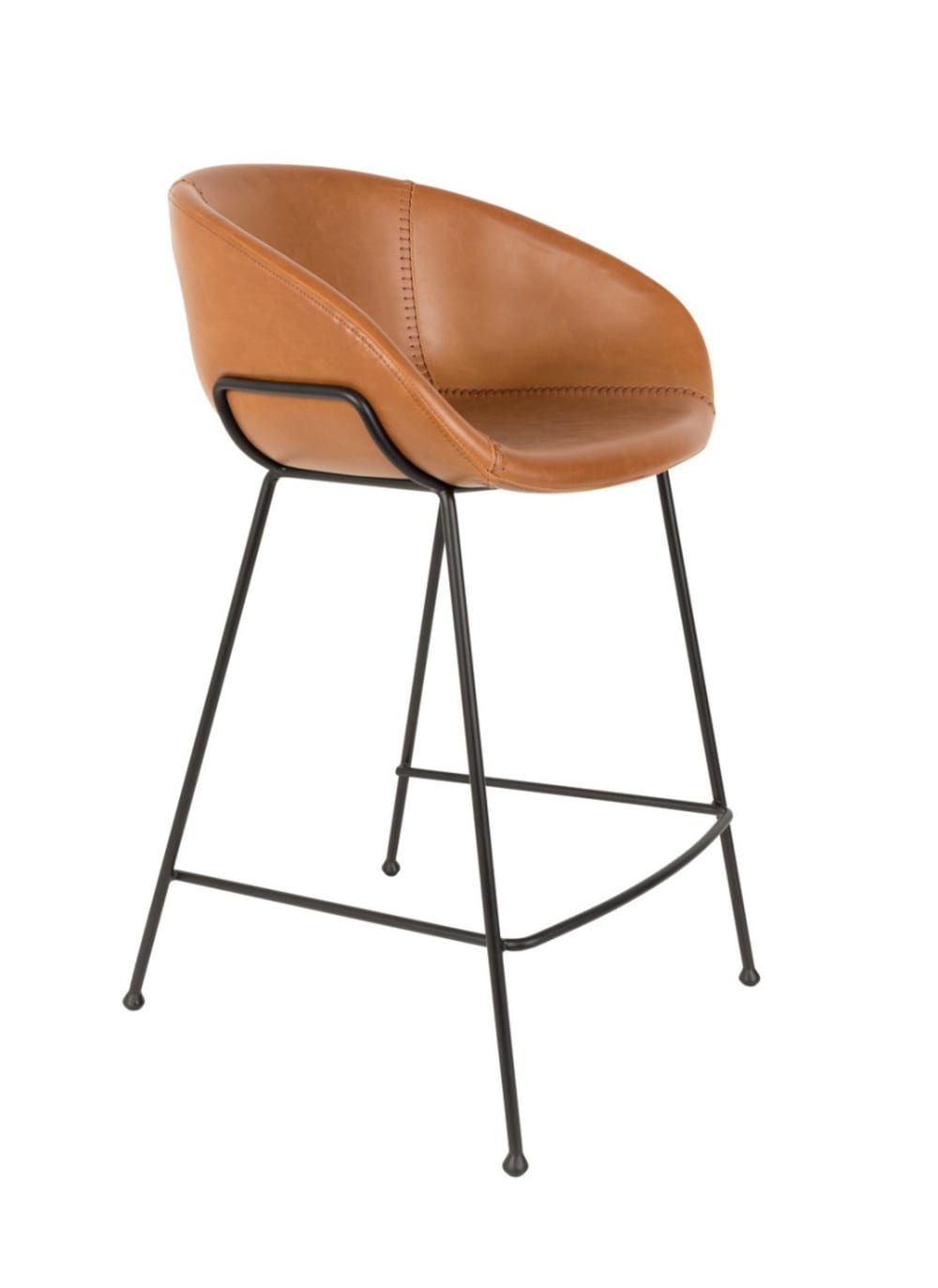 Zuiver Barstuhl Kunstleder Feston 65 cm style modern Braun Pvc - Polyvinlychlorid