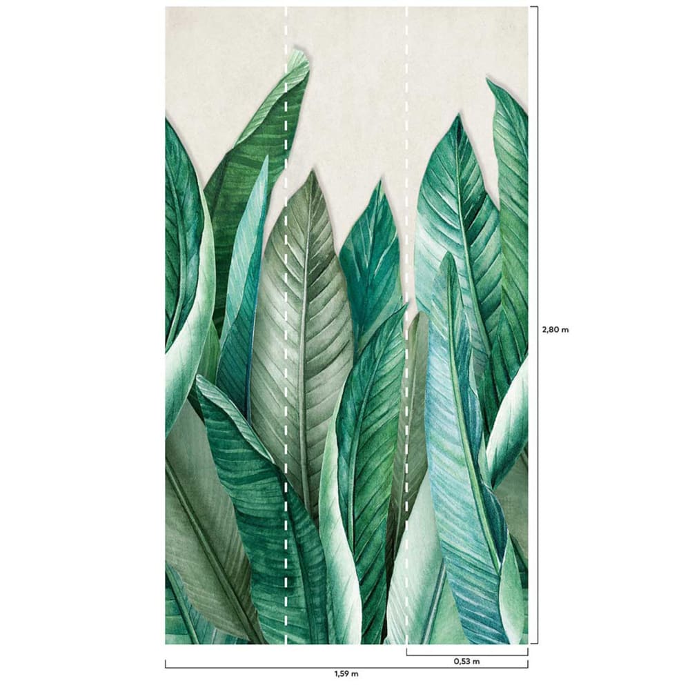 Papier peint feuilles de bananier 159x280 cm — vue 3