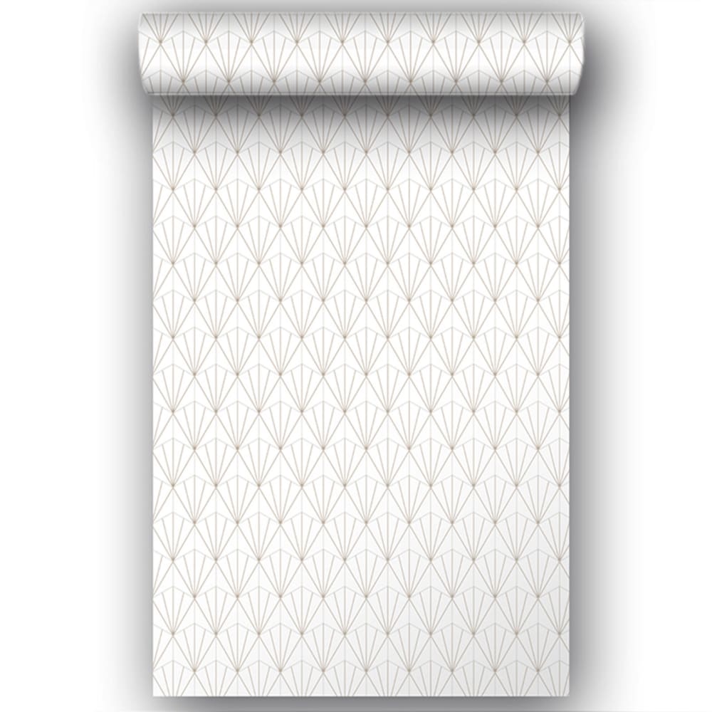 Papier peint blanc et or 53x1000 cm — vue 3