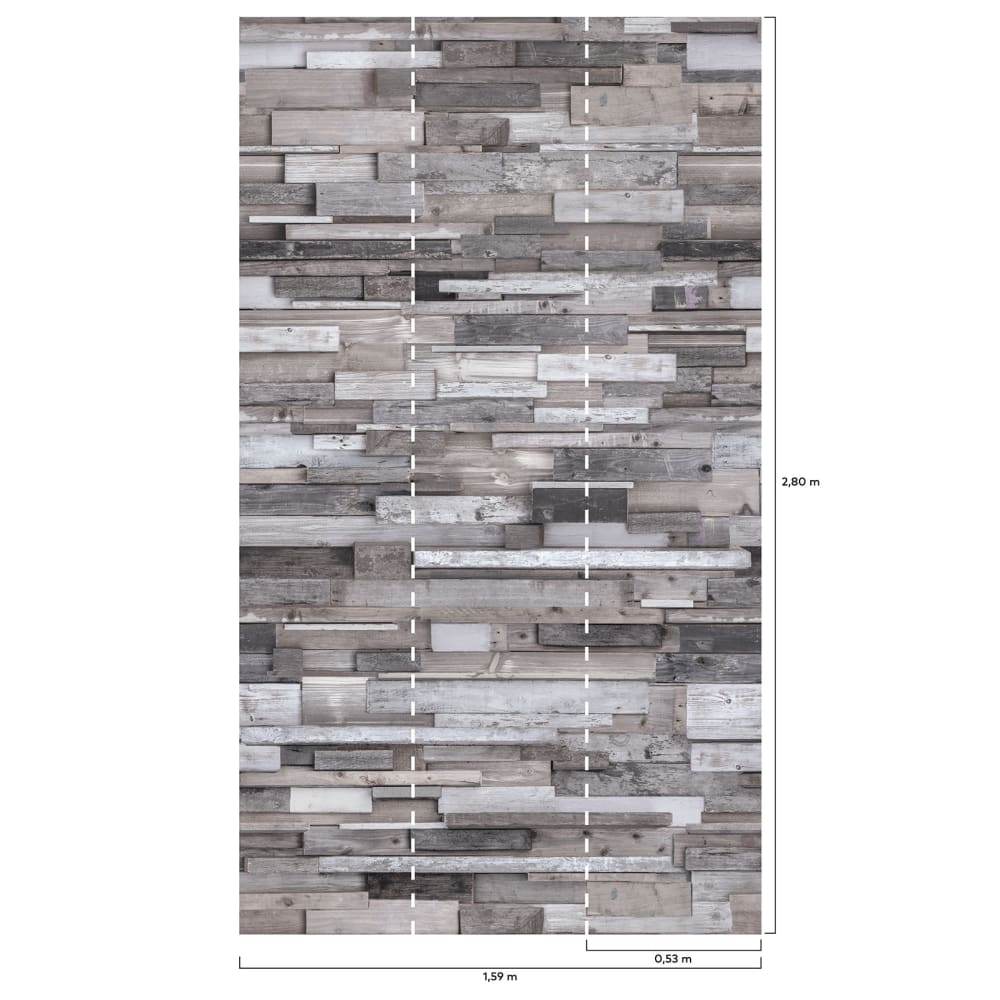 Carta da parati in tessuto non tessuto muro di pietra 159x280cm -