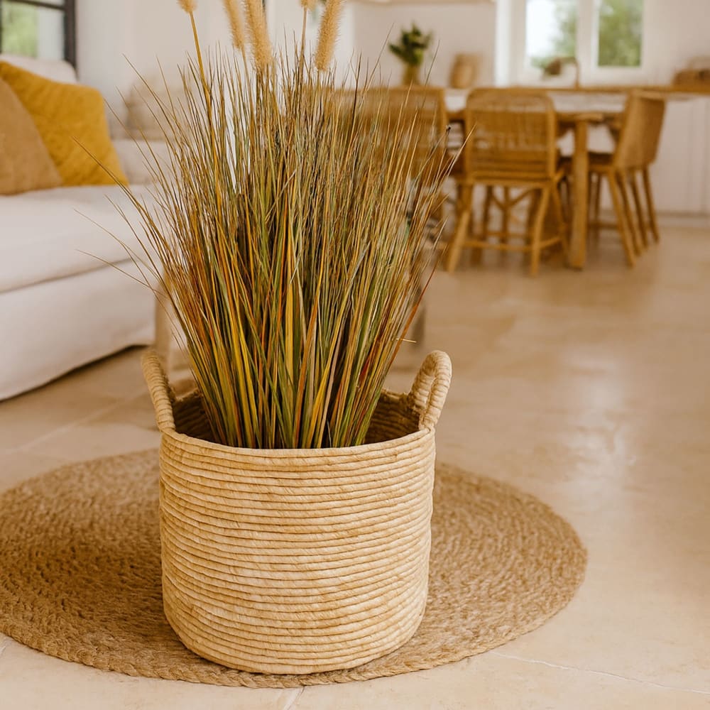 Panier en abaca avec poignées 38cm