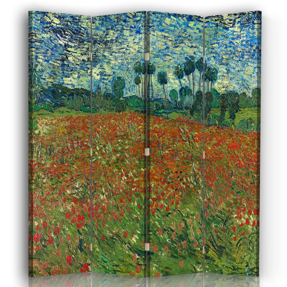Biombo Campo de Amapolas - Vincent Van Gogh - cm. 145x170 (4 paneles)