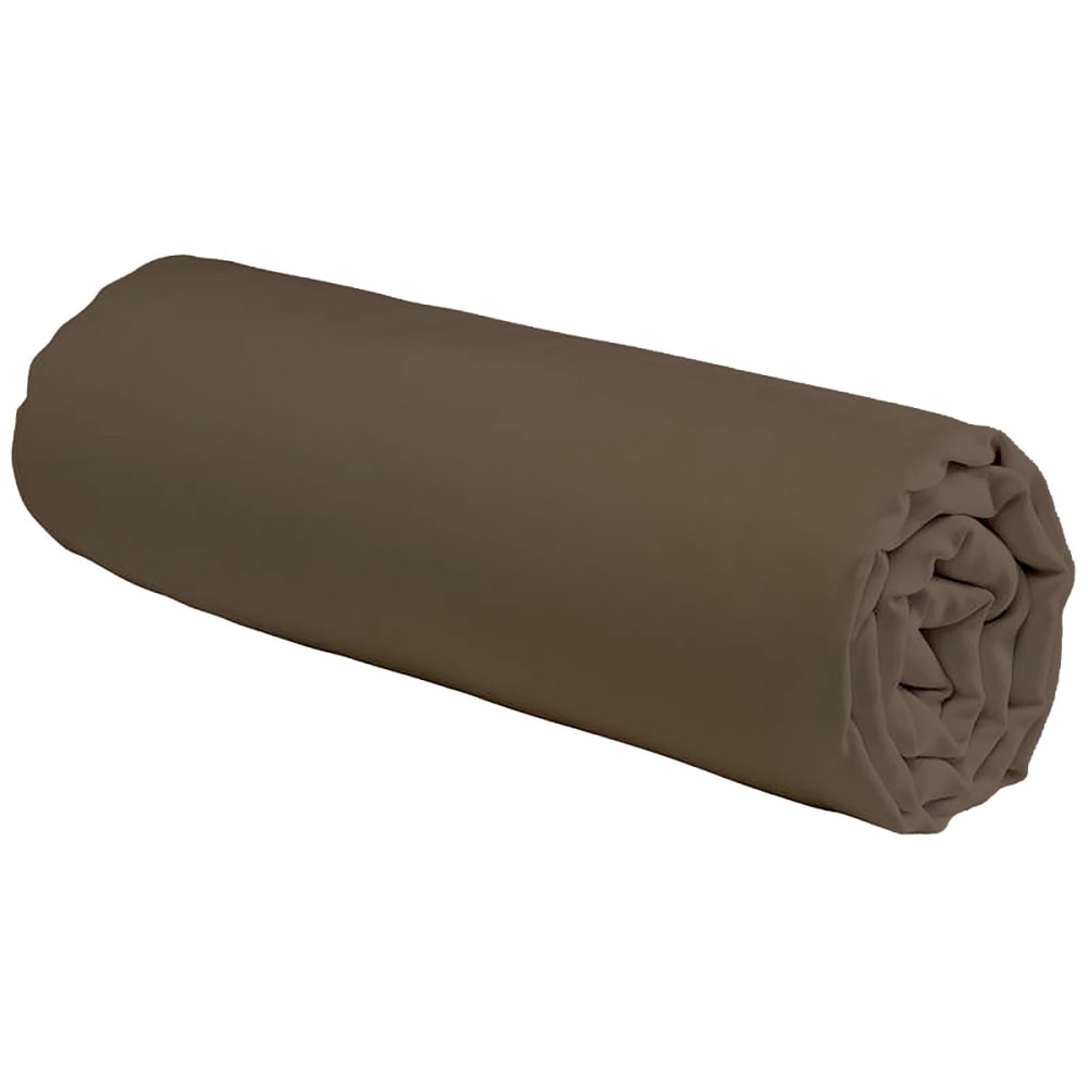 Drap housse coton uni bonnet 25cm taupe 80x200cm - Maisons du Monde