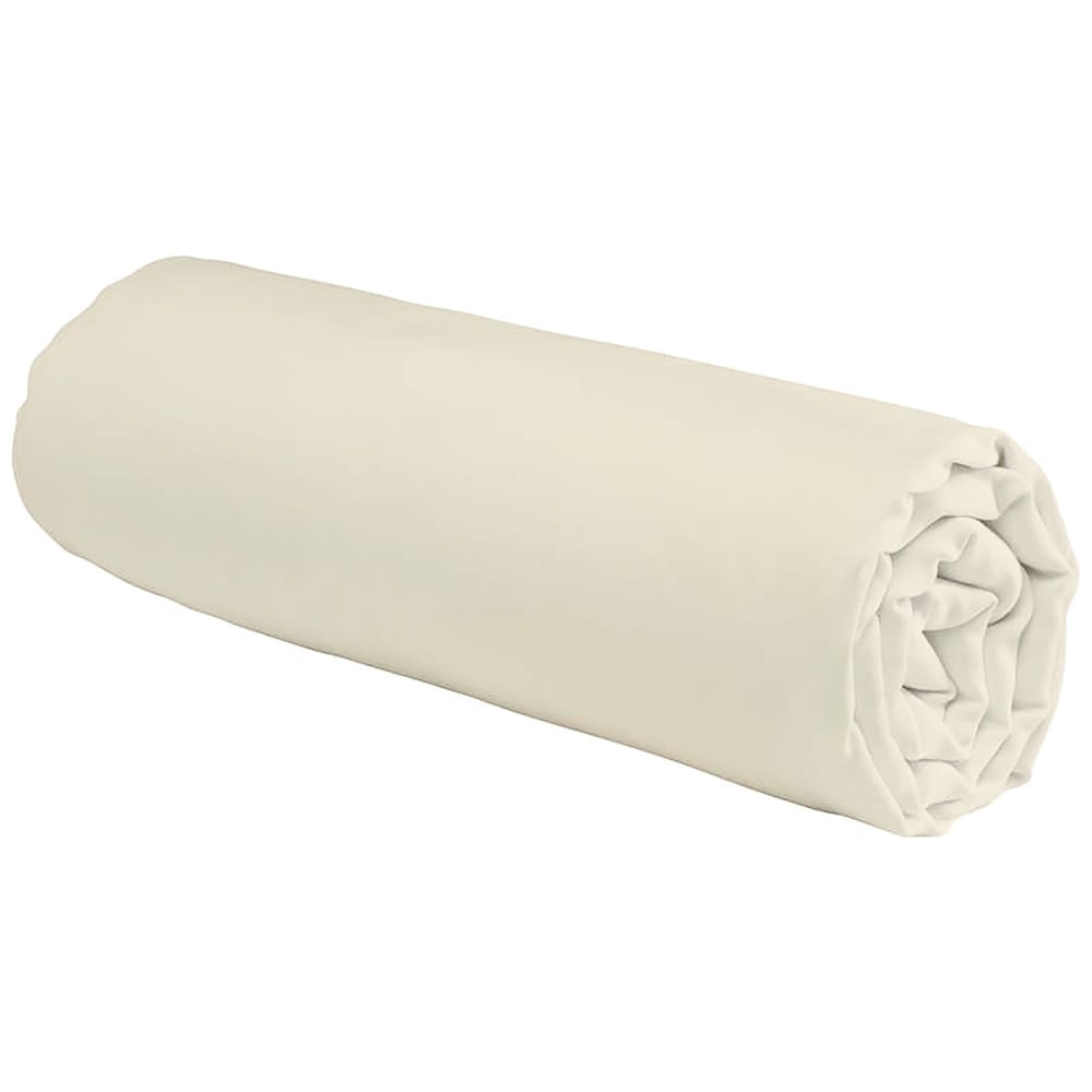 Drap housse coton uni bonnet 25cm ivoire 90x190cm - Maisons du Monde