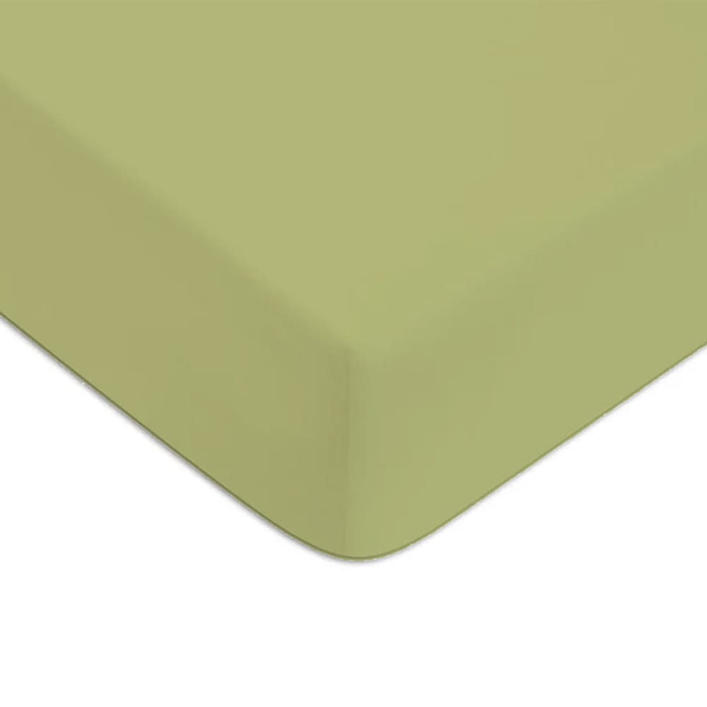 Drap housse coton  uni bonnet 25cm tilleul 80x200cm