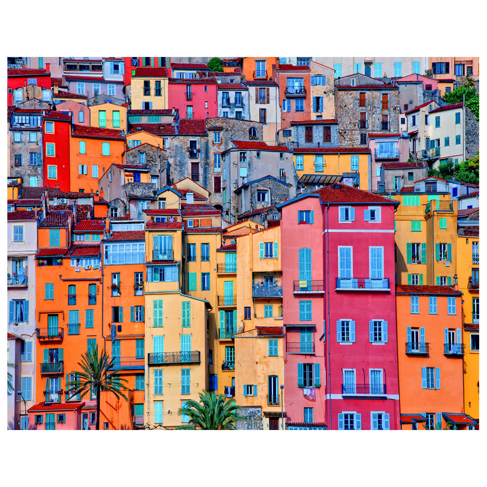 Stampa su tela - Vicinato colorato cm. 80x100 - Multicolore - PES - Poliestere