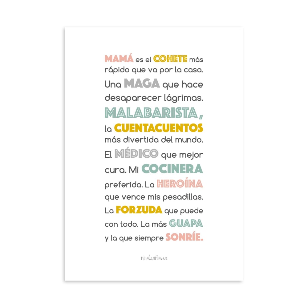 Poster in carta da parati Lusinghe per mamma 30x40cm - Carta
