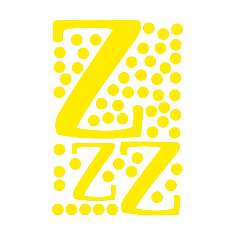 Zzz in adesivo decorativo giallo 19x29 cm - Giallo - PVA - Acetato di polivinile