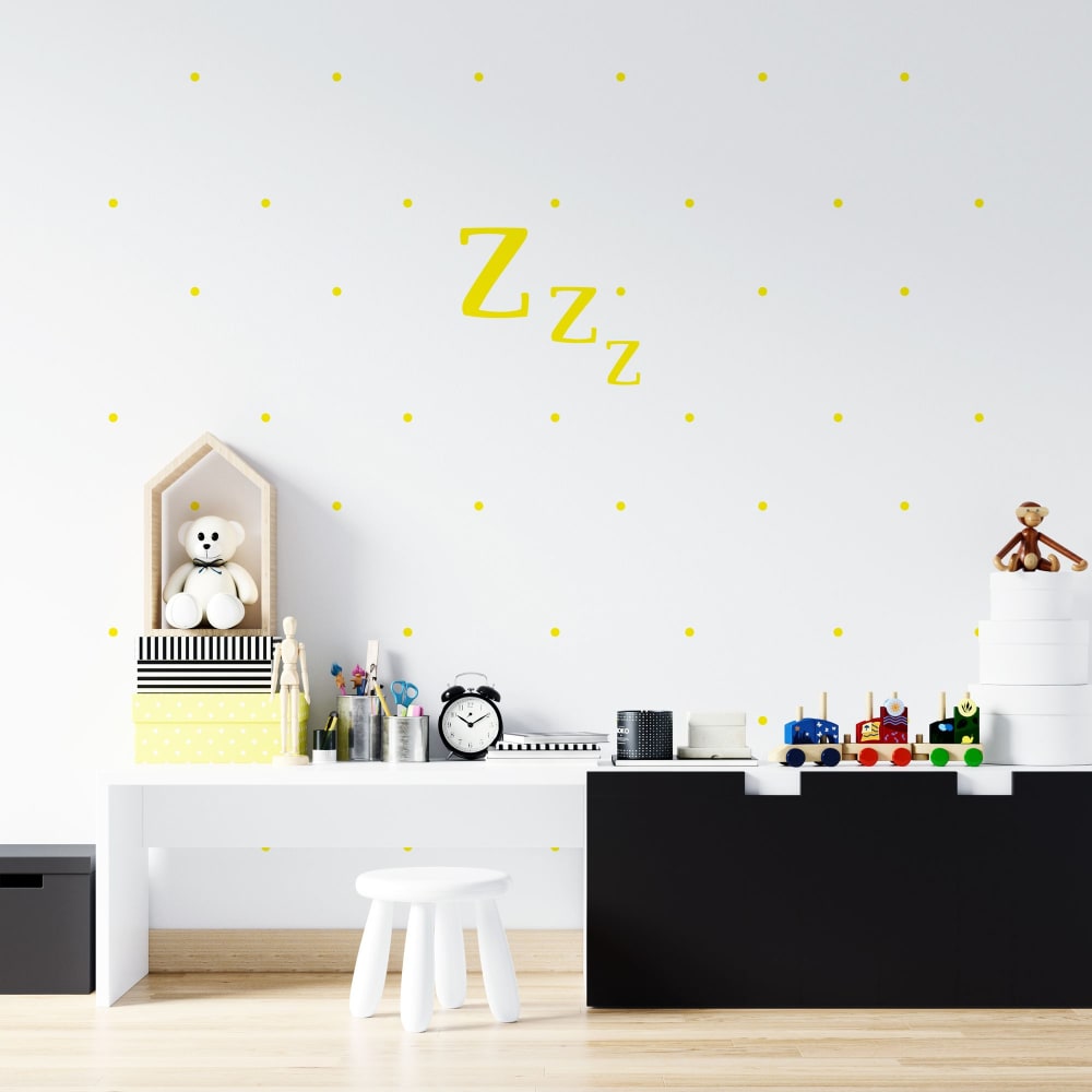 Zzz in adesivo decorativo giallo 19x29 cm - Nicolasito