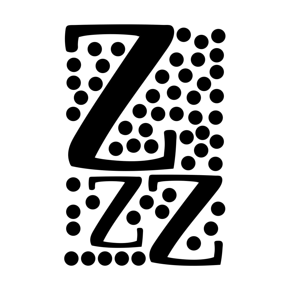 Zzz in adesivo decorativo nero 19x29 cm - Nero - PVA - Acetato di polivinile
