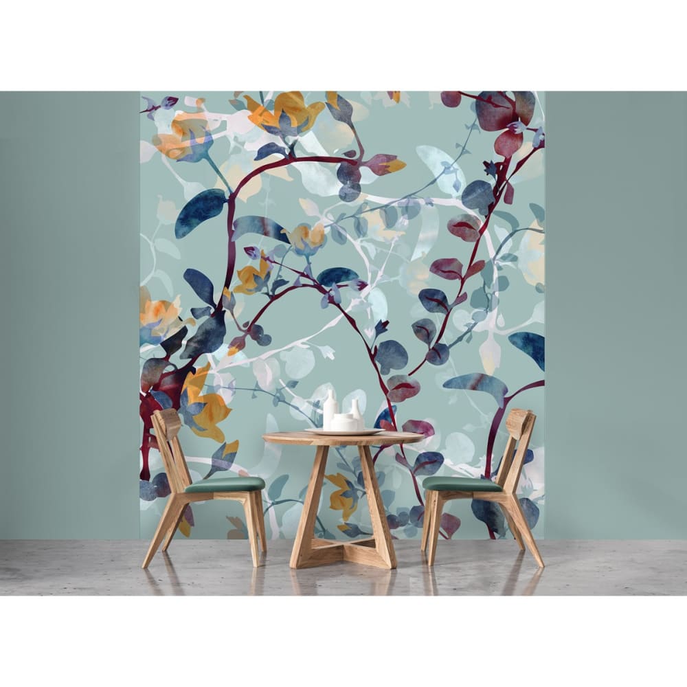 Papier peint panoramique en Papier Bleu céladon  240x270