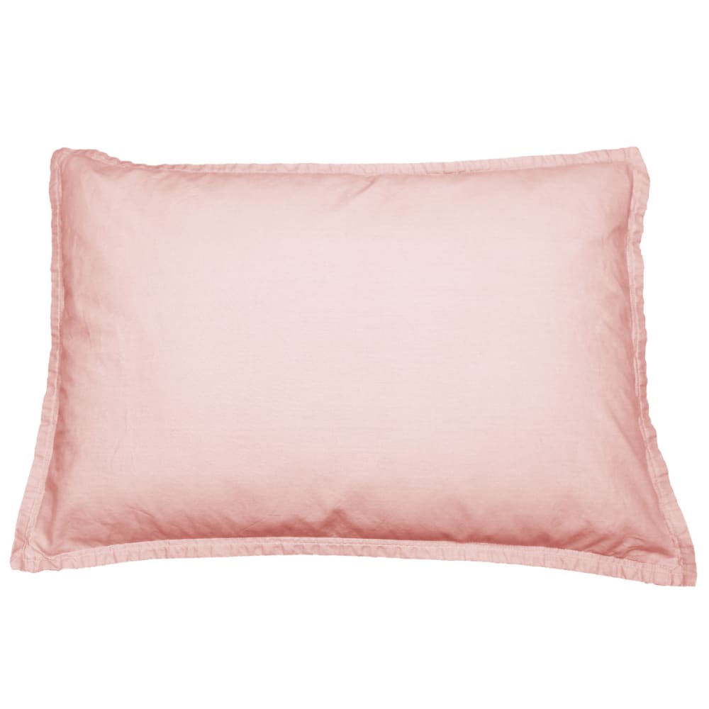 Lot de 2 taies d'oreiller en percale lavée poudre 50x70 cm