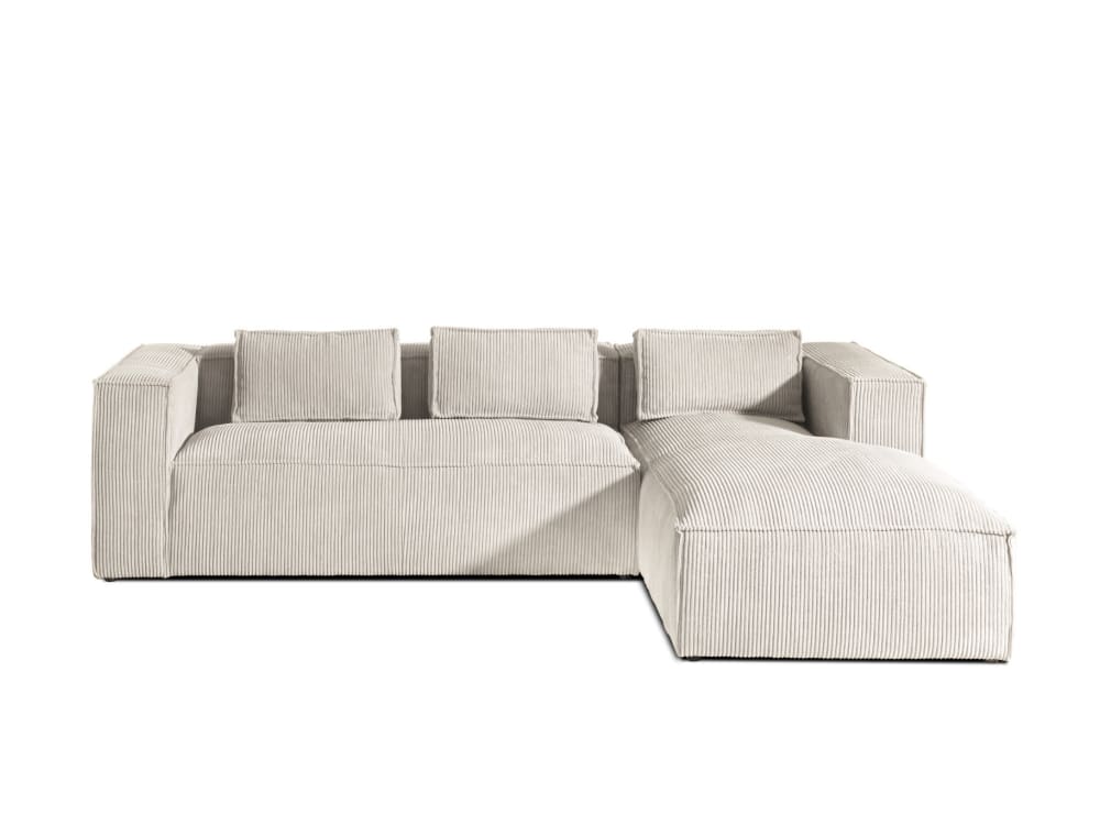 Canapé d'angle droit 4 places en velours côtelé beige - Maisons du Monde