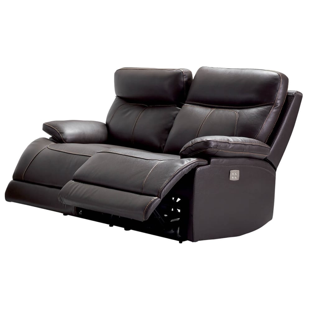 Canapé  relax electrique 2 places cuir marron