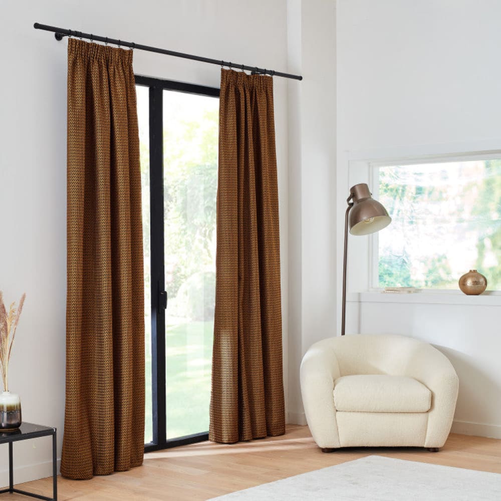 Madura Rideau en polyester noir 134x280 cm style classique chic - Pes - Polyester