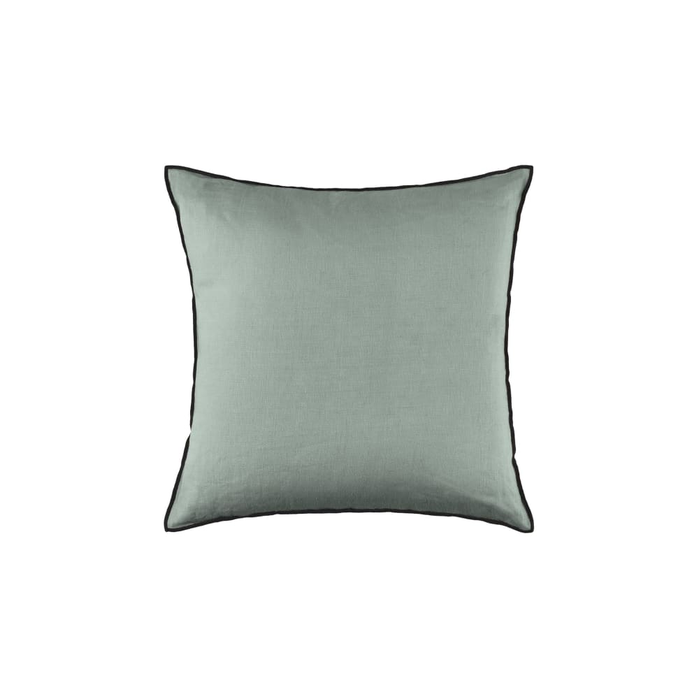 Housse de coussin en lin vert 40x40 cm