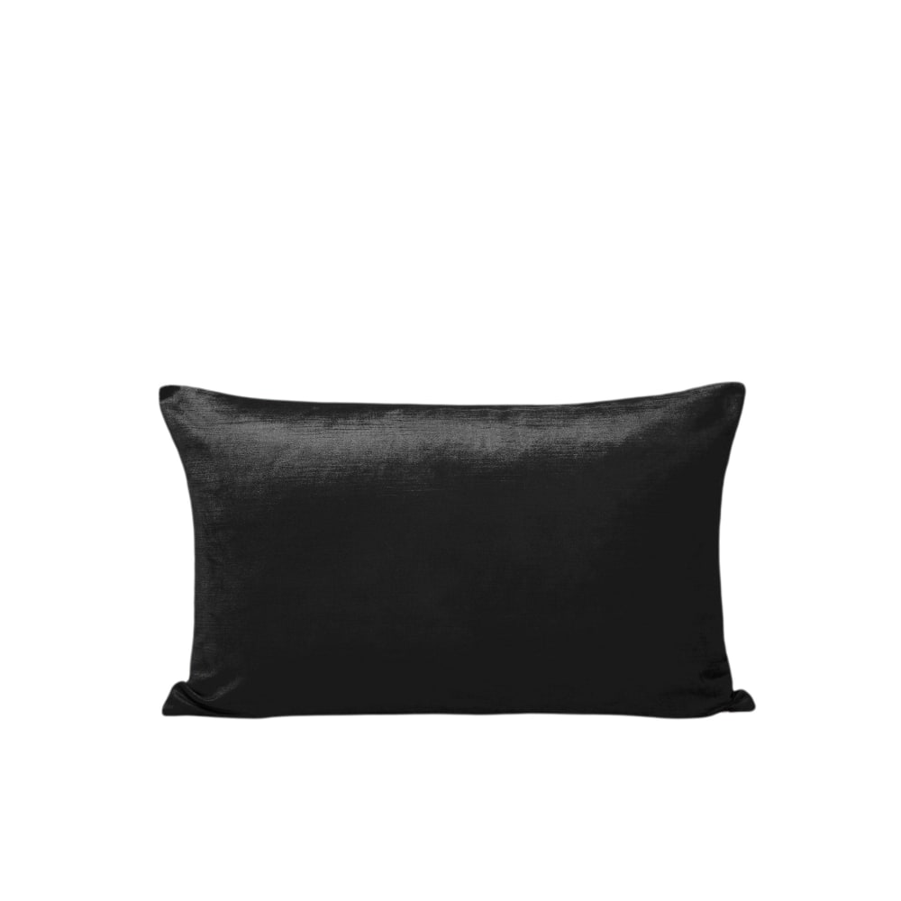 Housse de coussin en viscose noir 28x47 cm