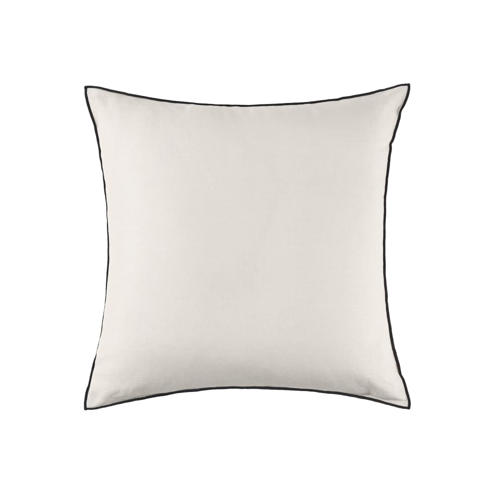 Copricuscino Lavaggio calcare e bombo nero 50x50 cm - Modello Contemporaneo - Beige - Öko-Tex Zertifikat - Lino