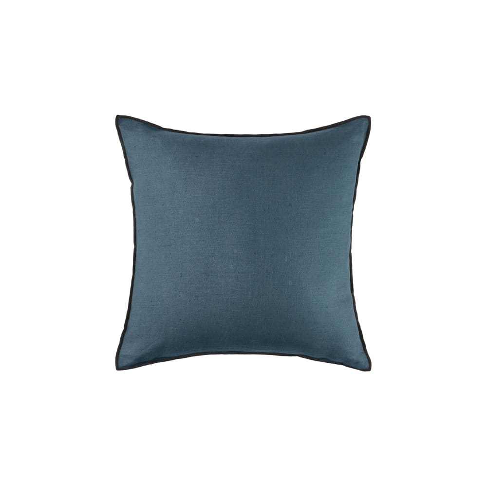 Housse de coussin en lin bleu 40x40 cm