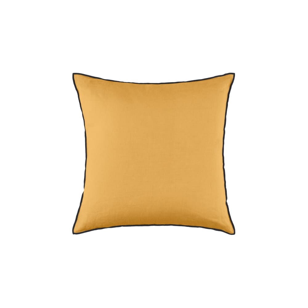 Housse de coussin en lin jaune 40x40 cm