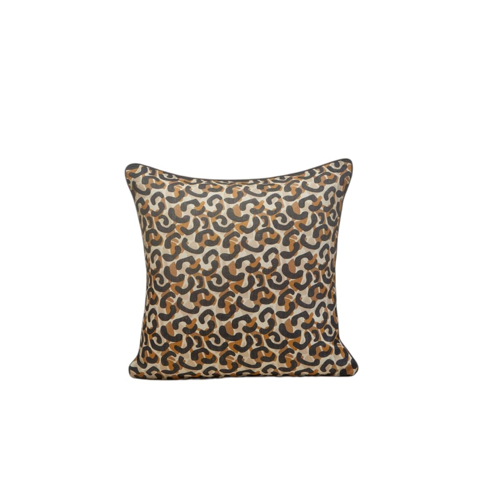 Housse de coussin en lin marron 40x40 cm