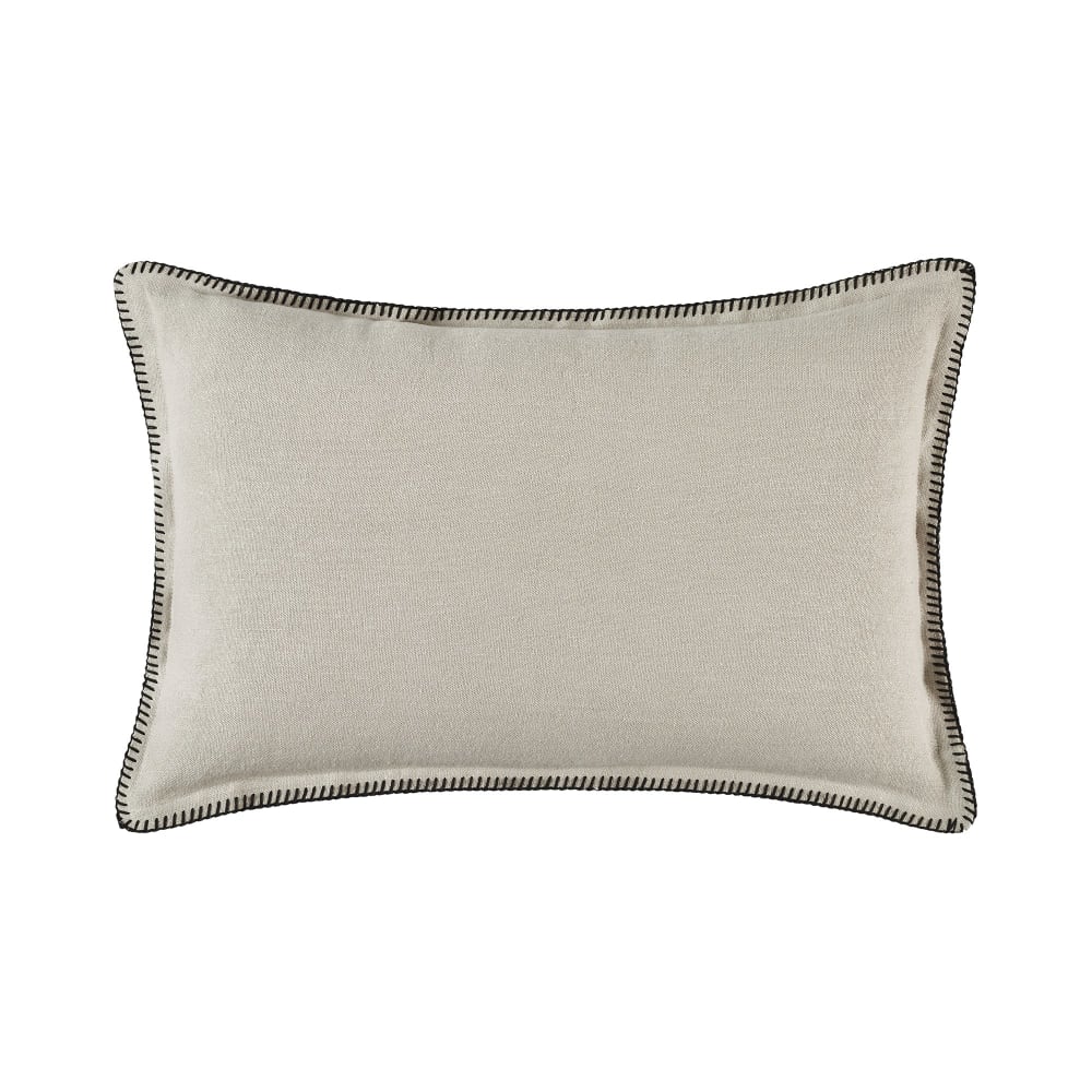 Housse de coussin en lin beige 40x60 cm