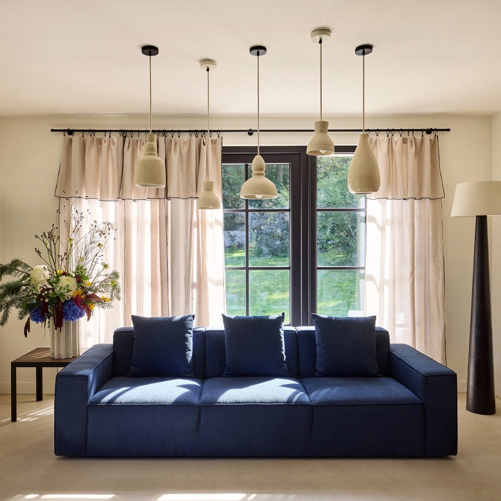 Rideau en lin beige 350x280 cm