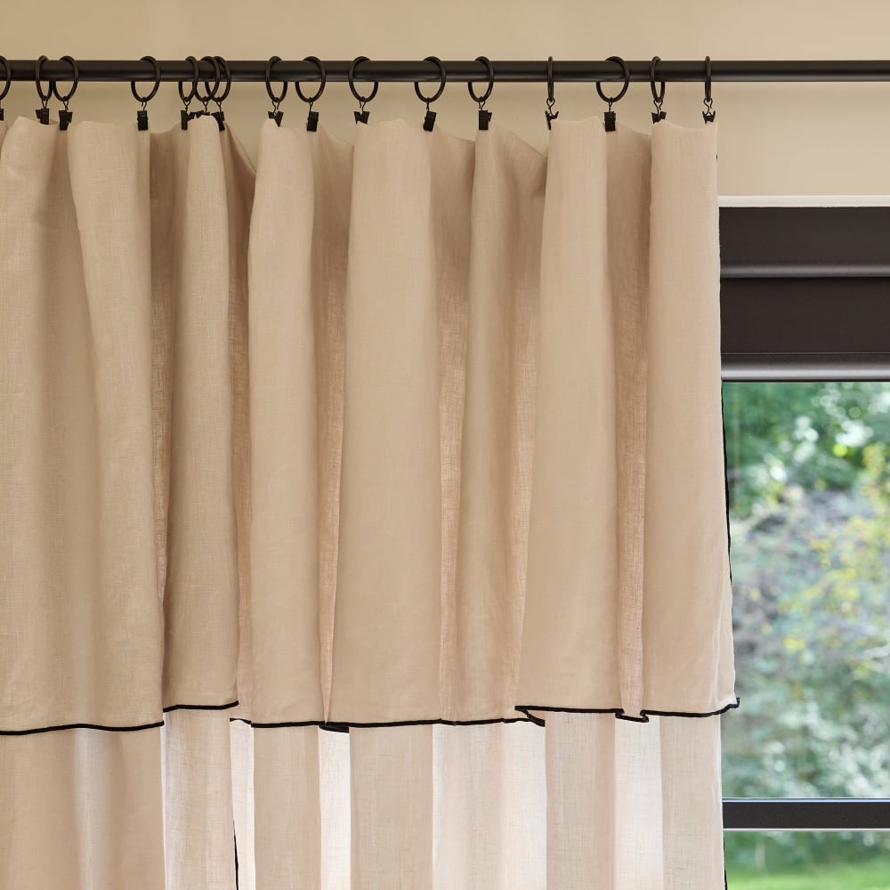 Rideau en lin beige 350x280 cm - Maisons du Monde