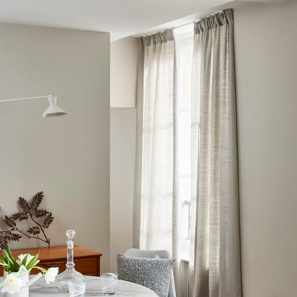 Rideau en lin gris 140x350 cm