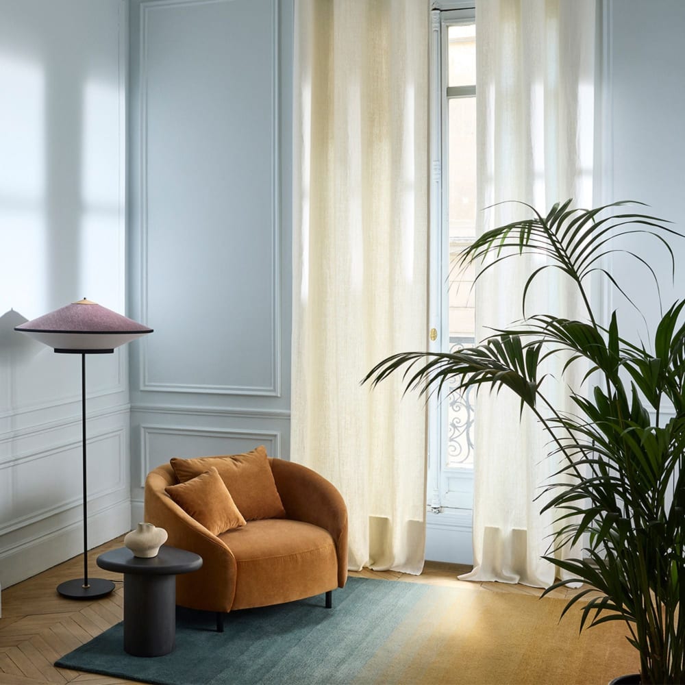 Rideau en lin blanc 140x350 cm