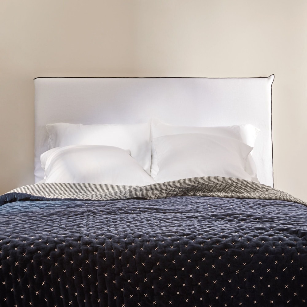 Couvre-lit matelassé en coton bleu 170x260 cm