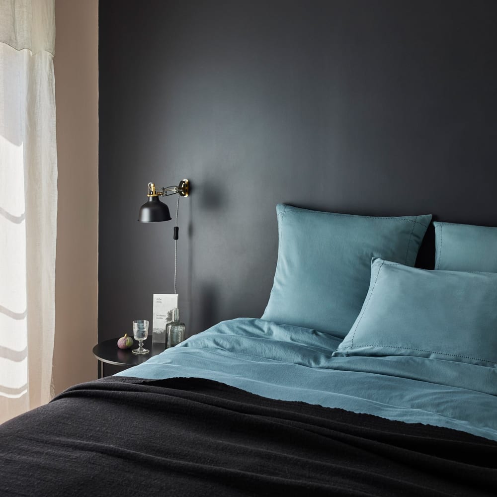 Plaid en laine noir 140x200 cm