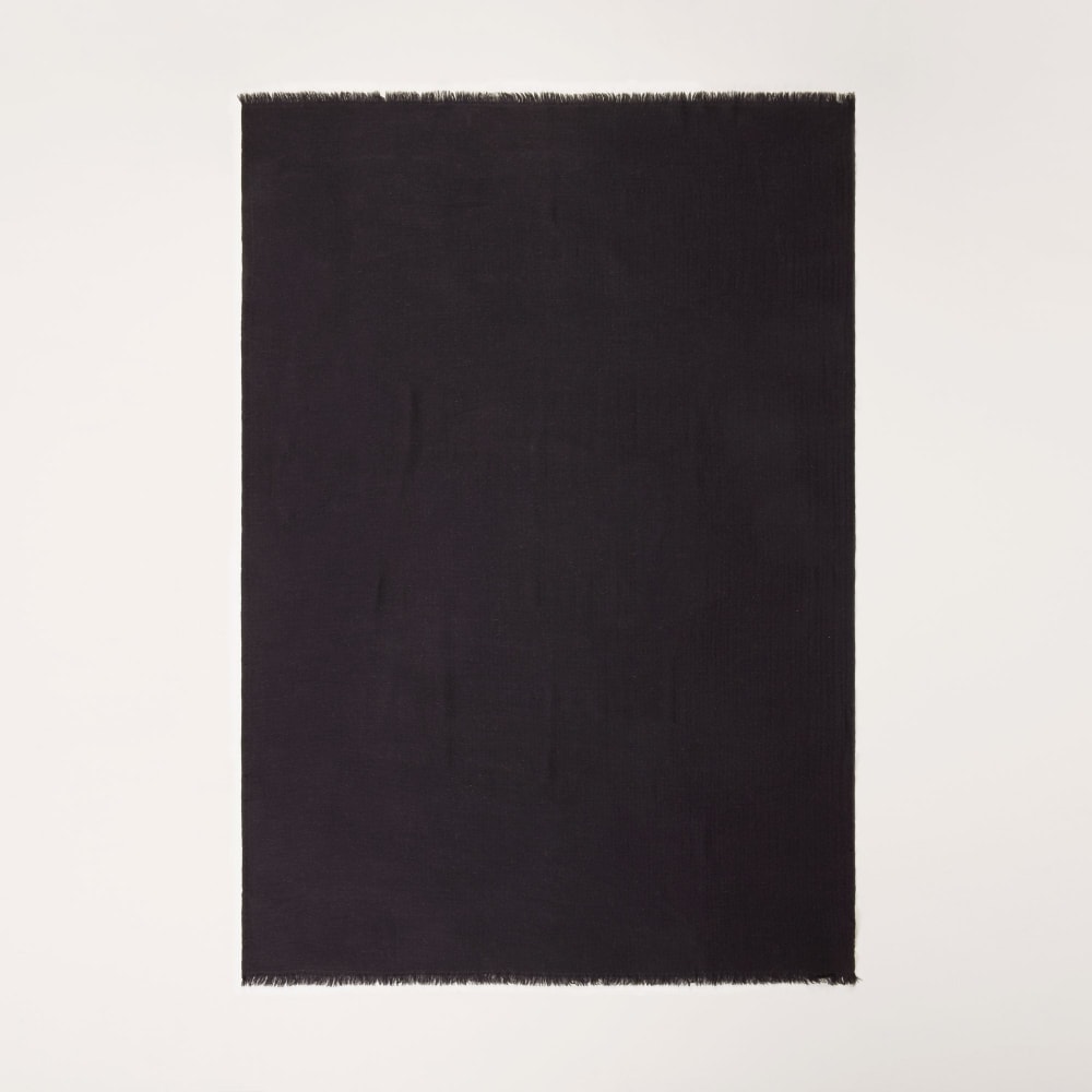 Plaid en laine noir 140x200 cm - Maisons du Monde