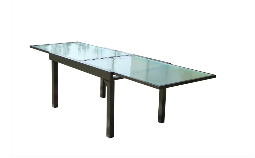 Table de jardin extensible en aluminium grise