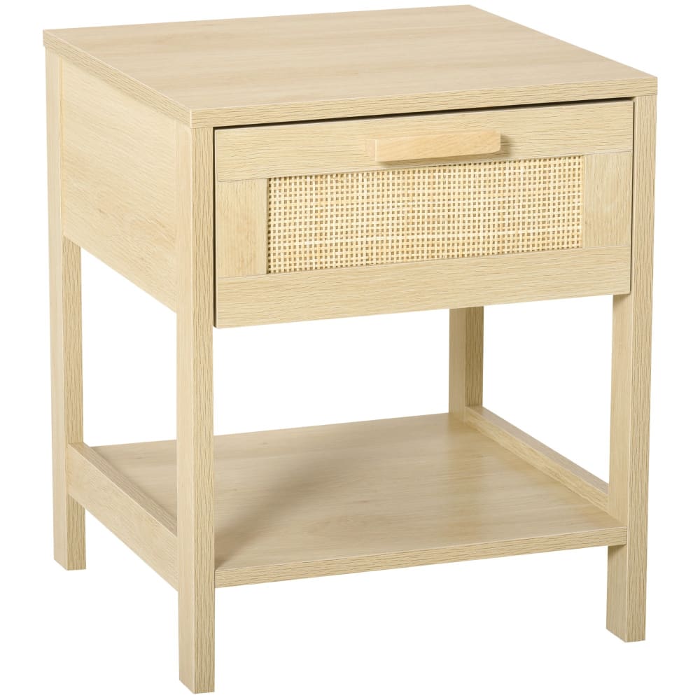 Mesita de noche 40x40x48 cm madera natural