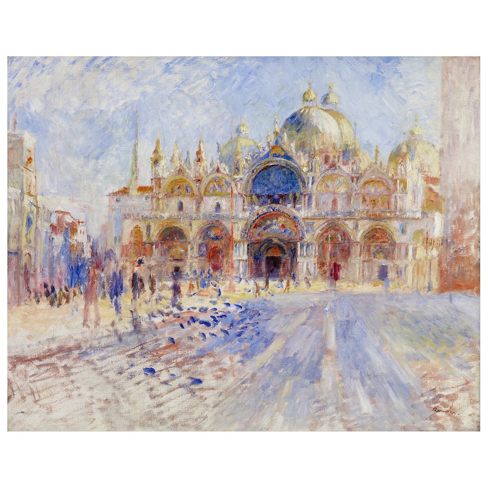 Stampa su tela - La Piazza San Marco, Venezia - Renoir cm. 60x75 - Multicolore - PES - Poliestere