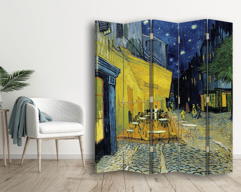 Paravent terrasse du Café le soir - Van Gogh cm 180x170 (5 volets)
