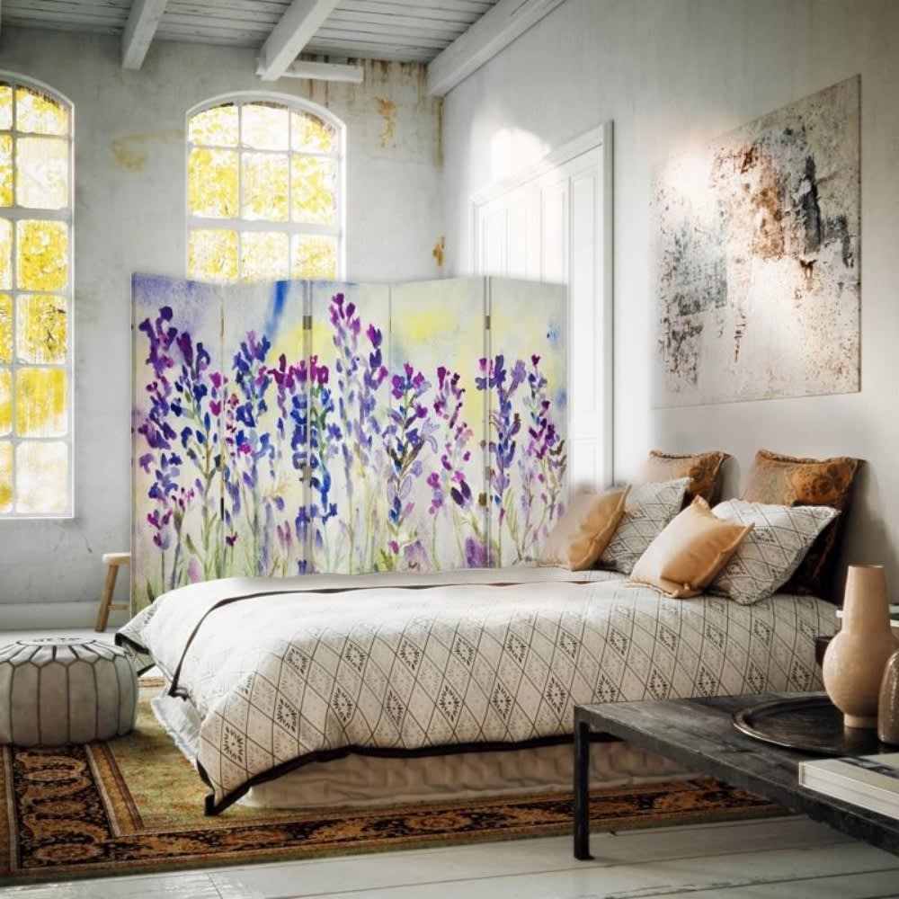 Biombo Lavender Watercolour - cm. 180x170 (5 paneles) - Maisons du Monde