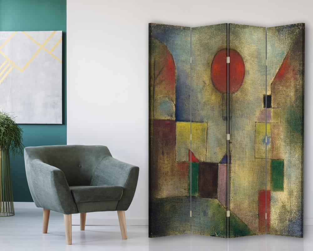 Paravent cloison Ballon Rouge - Paul Klee 145x180cm (4 volets)
