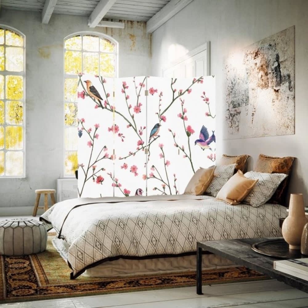 Biombo Songbirds - Separador de ambientes cm. 145x170 (4 paneles) - Maisons du Monde