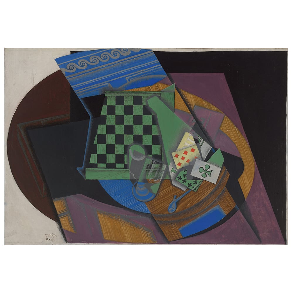 Tableau Damier et Cartes à Jouer - Juan Gris 50x70cm