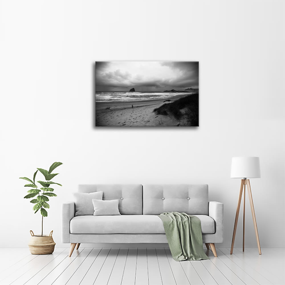 Stampa decorativa - Sabbia e nubi al mare cm. 60x90 - Legendarte
